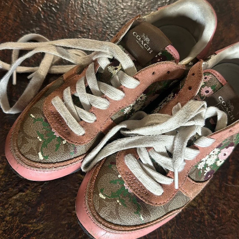 Coach pink leather sneakers